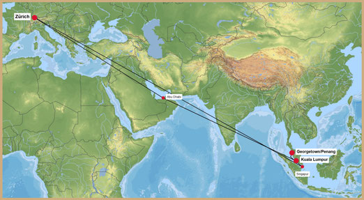 Malaysia, Flüge Zürich-Malaysia, Georgetown, George Town, Penang, Kuala Lumpur, Malakka