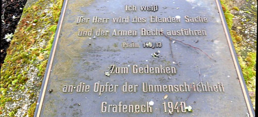 Gedenkplatte auf dem Friedhof von Grafeneck, Foto: Anne Schaude, Nürtingen