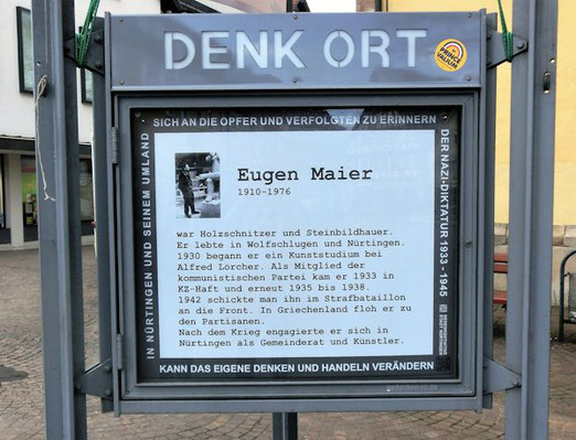 Gedenken an Eugen Maier, DenkOrt Nürtingen