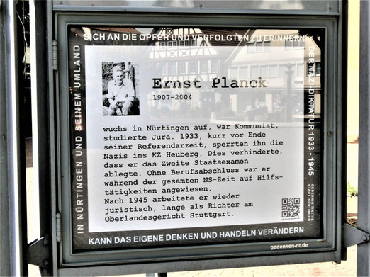 Ernst Planck, DenkOrt Nürtingen, Foto: A. Schaude