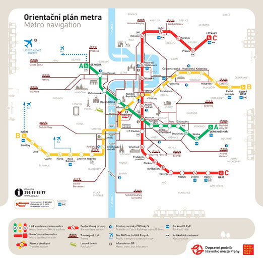 Чехия Прага схема метро трамвай