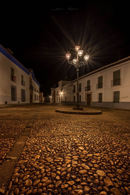 "SOMEWHERE IN LA MANCHA".  A square in Almagro at night, Castilla la Mancha, Spain. Multi exposure, method Jose Tapia.