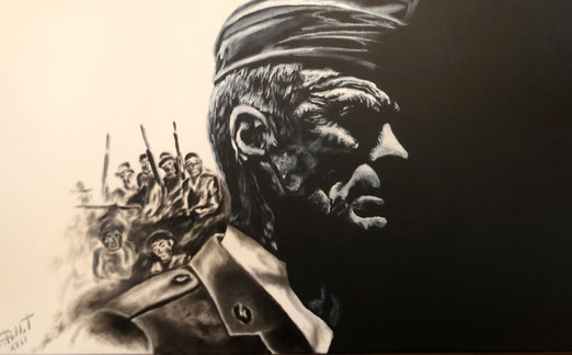 Eastwood et les viet' huile sur toile 40x70 "Peinture James Savoy XXI"
