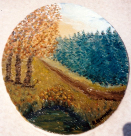 Herbst (Rundbild) 50 cm Durchmesser - Öl auf Leinwand