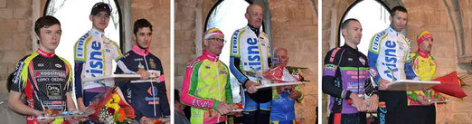 Les autres médaillés : Romann LEGAL à gauche, Gérard CHOPIN au centre et Christopher ANCEAUX à Droite