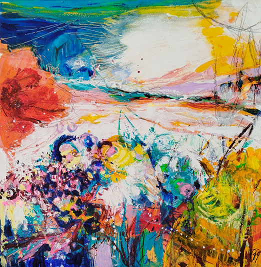 Elisabeth Augendre artiste peintre en Ariège acrylique impressionnisme jardins de lumière 1