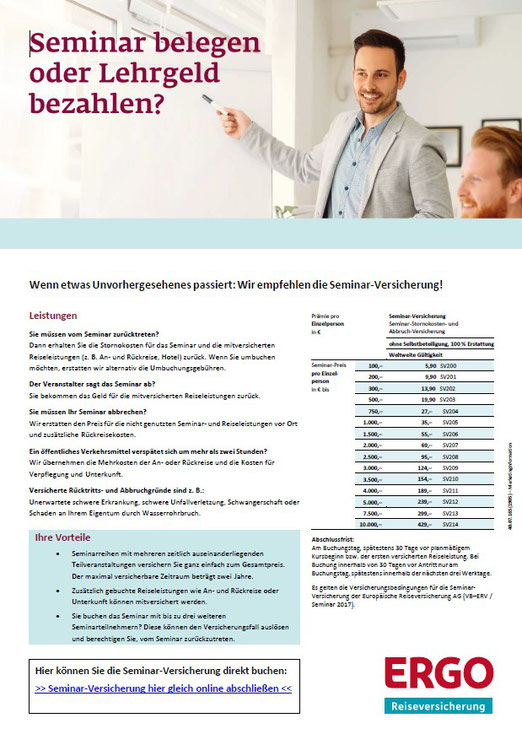Neuer Pdf Flyer Fur Seminaranbieter Ergo Seminar Versicherung