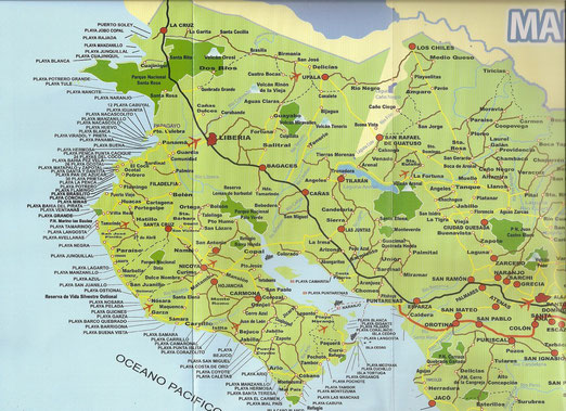 Mapa Guanacaste