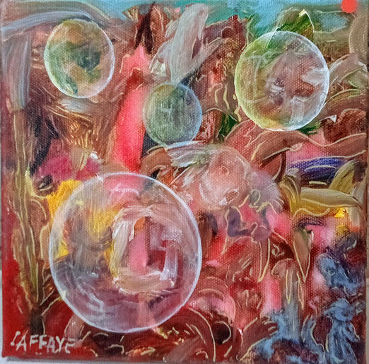 Sous Marine. Acrylique. 20 x 20 cm. Disponible. 70€.