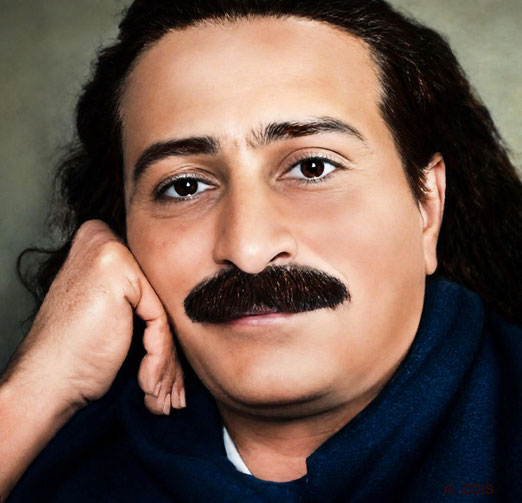 1931 : Meher Baba in England. Image rendition by Anthony Zois. BP