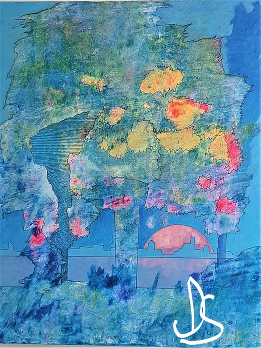 Nat 20/1 Peinture Acrylique sur toile 50 x 61 cm