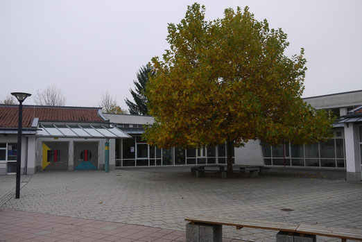 Blick auf das Schulgelände von der Ziegelei-Straße aus
