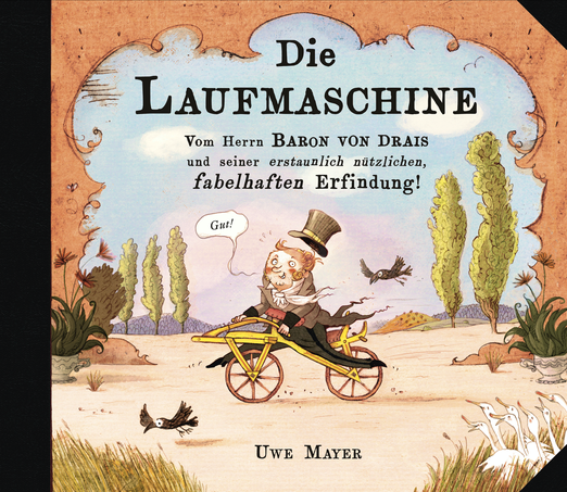 Umschlagsbild, Die Laufmaschine, Bilderbuch von Uwe Mayer, Mayers kleines Buchregal