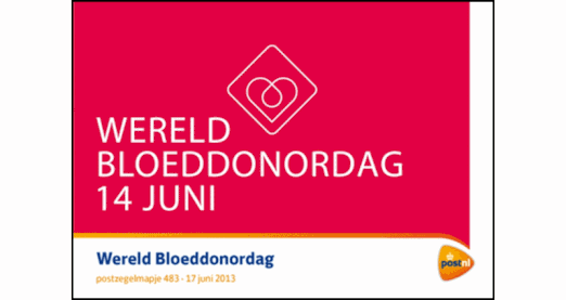Día Mundial del Donante de Sangre, Emisión Postal Holanda, Lunes 17 de Junio de 2013.