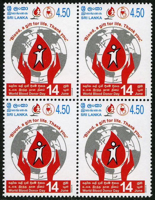 Dia Mundial del Donante de Sangre, Año de emisión 2004, Colección Hemofilatelia.