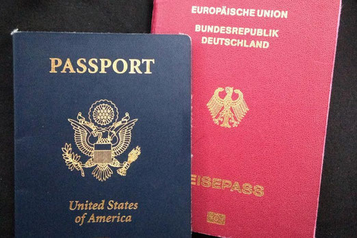 German and American passport