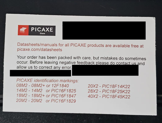 Notificación proporcionada por PICAXE