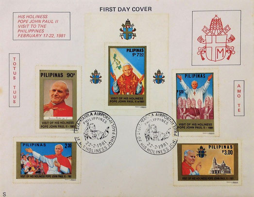 Pope John Paul II Stamp Collection / Special Philippine First Day Cover, 1981 / Topical and Thematic Stamp Collecting