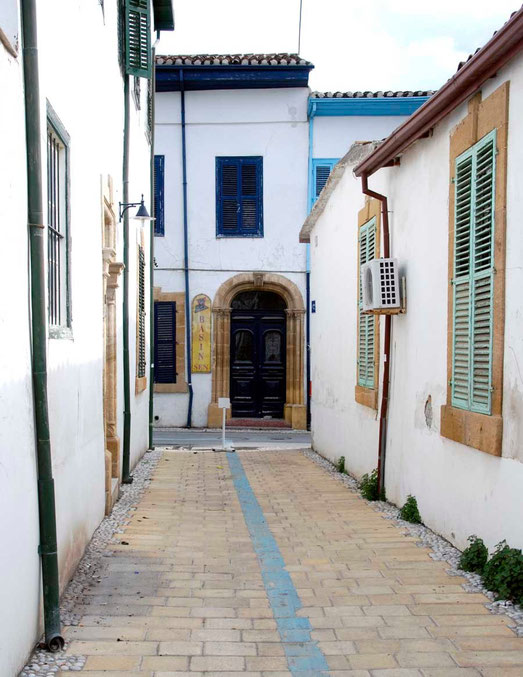 Town houses in Arabahmet, the old Armenian quarter of North Nicosia restored as part of the EU Masterplan for North and South Cyprus