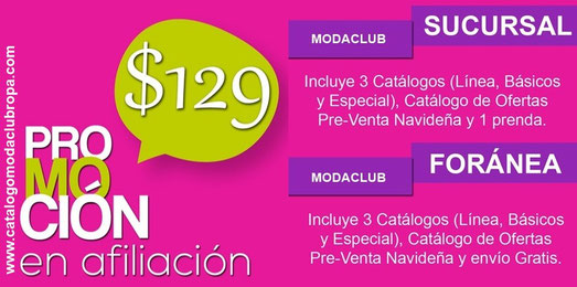 afiliacion moda club promocion $129 pesos