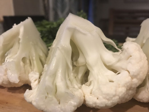 Homegrown snowball cauliflower - grow your own this winter.