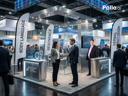 Der Spiegeleffekt demonstriert auf einem Messestand.