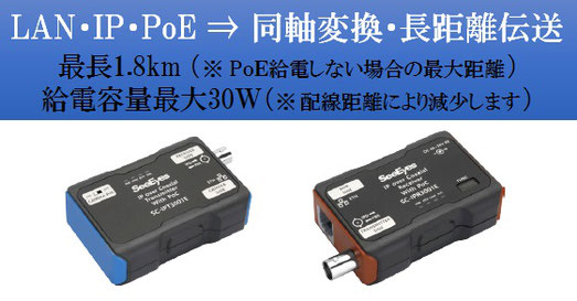 IPカメラ ネットワークカメラ用 同軸LANコンバーター 同軸PoEモデム TLCモデム 製品写真01