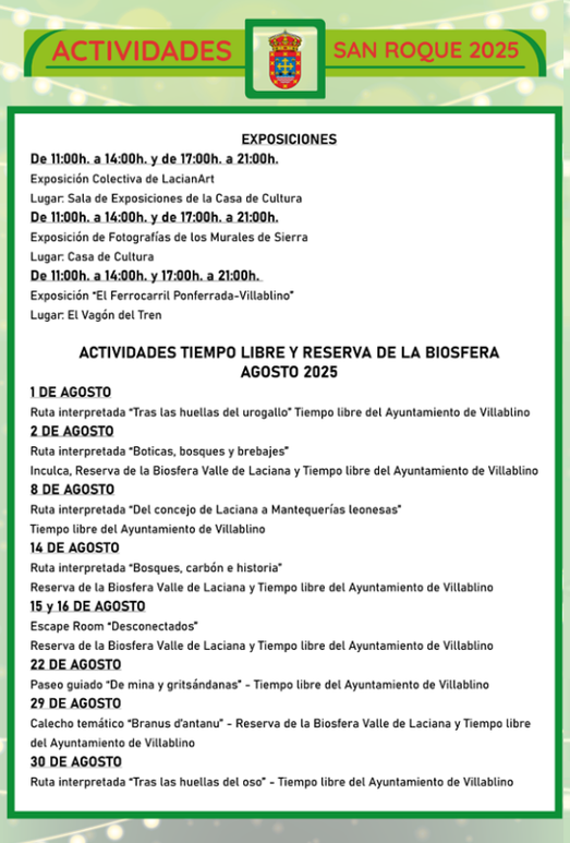 Programa del Mercado Medieval Romano y Fiestas de Villablino