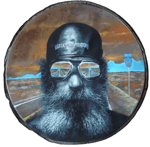 Harley Davidson Motard Street-art art urbain Route66 couleurs