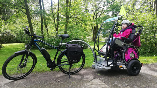 Rollstuhlfahrrad-Gespann Liberty-piggyback 65-Agile mit Paket "Luxe"