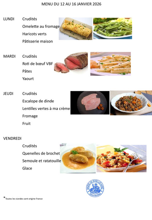 MENU CANTINE