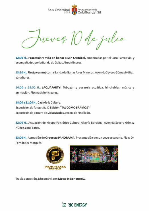 Programa del Mercado Medieval y Fiestas de Cubillos del Sil