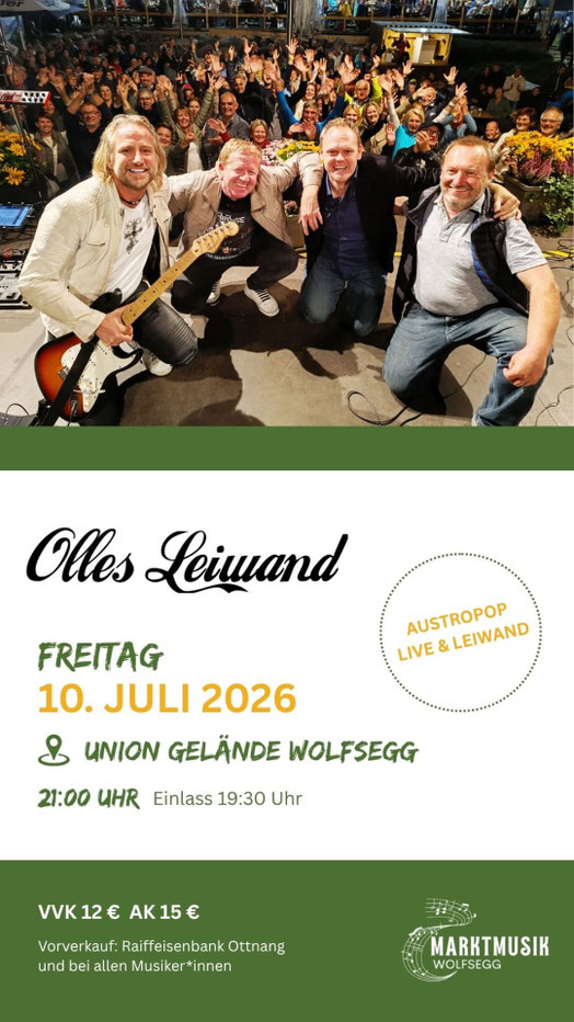 Olles Leiwand spielt Austropop live in Wolfsegg