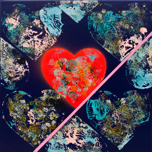 Titel: "POPHEART #2" (2017), 40 cm x 40 cm