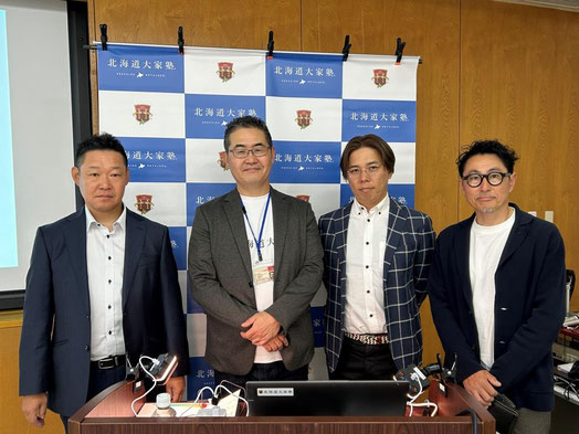 原田塾長と講師の松本龍二さん・川村健治さん