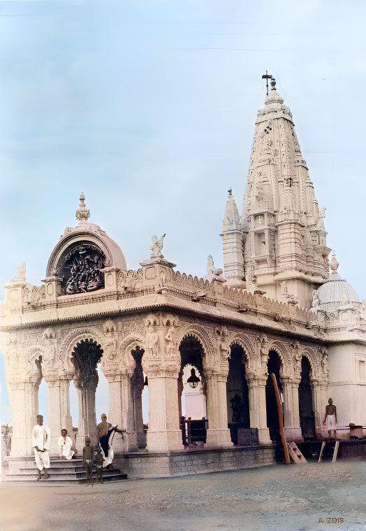 Dattatrey Temple at Narayan Maharaja's ashram in Kedgaon. Image rendered by Anthony Zois.
