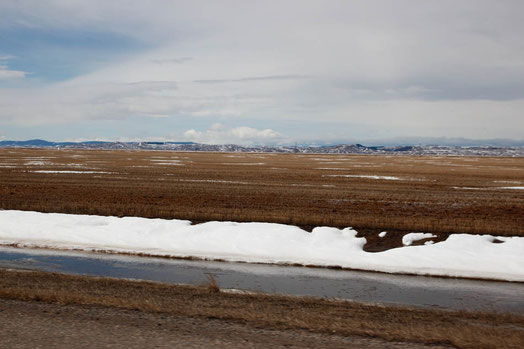 Snowy landscape of Canada, snow roads
