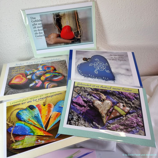 karten Herz A5 Querformat