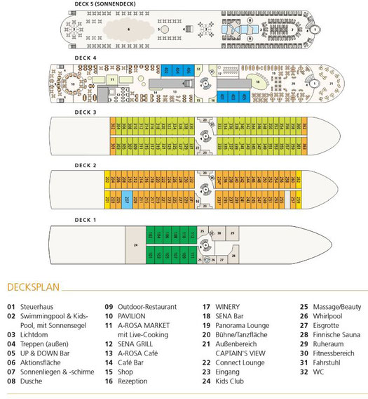 A-ROSA SENA Deckplan 2025