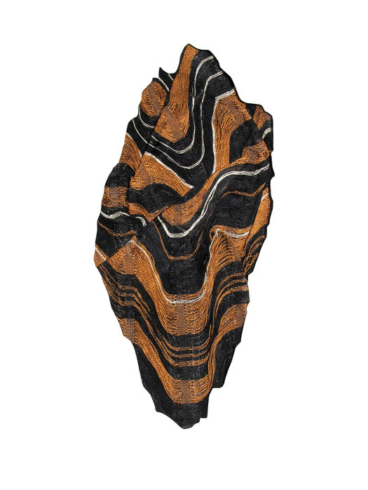 Pépite, 2024.   Tissage de coton, soie et lin, 40x30 cm,  collection privée