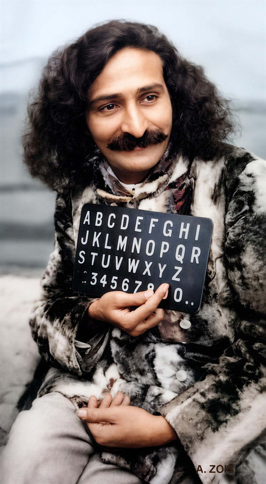 1932 : Meher Baba on board the SS Bremen. Image rendition by Anthony Zois. BP