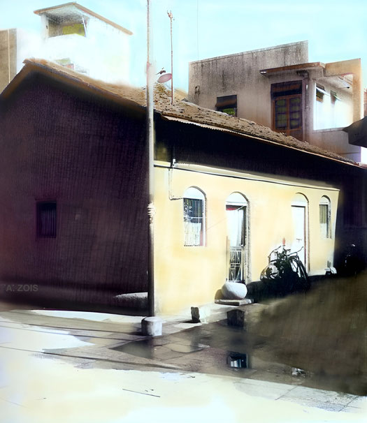 816 Dastur Meher Road, Meher Mohalla Camp, Pune. The first house that Merwan Irani lived in. Image rendered by Anthony Zois.