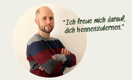 Bild von DI Stefan Ertl mit Text: "Ich freue mich darauf, dich kennenzulernen"