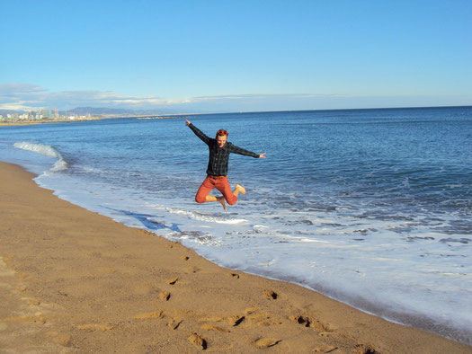 playa, beach, bogatell, ocean, see, barcelona