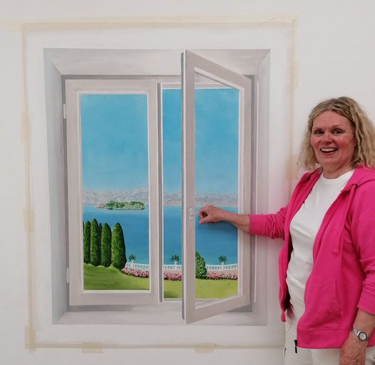 Fenster, Blick, Isola Bella, Trompe-l'oeil, Illusionsmalerei