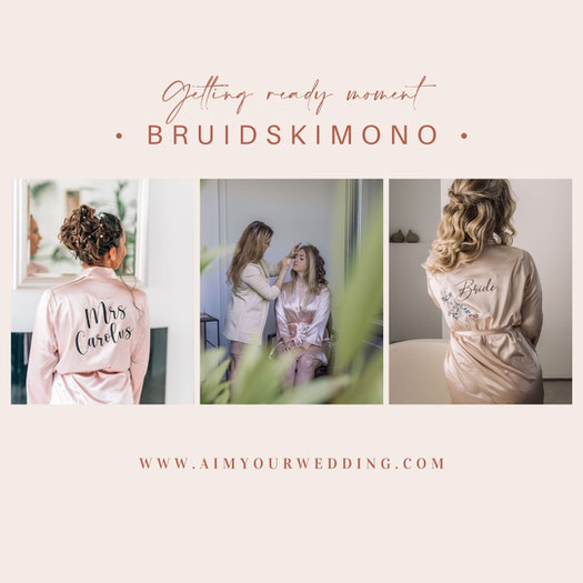 speciale kimono voor de bruid maar dan anders mooier en gepersonaliseerd