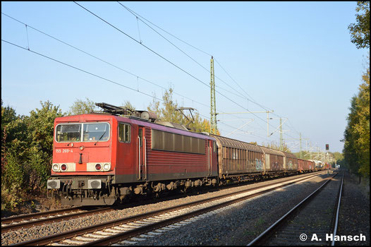 Am 10. Oktober 2018 ist die Lok im Bestand von Railpool aufgenommen und entsprechend nicht mehr mit DB-Logo versehen. In Chemnitz-Hilbersdorf konnte ich sie mit dem EZ 50807 dokumentieren