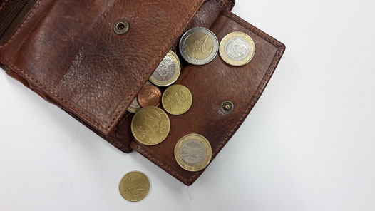Geldbeutel, Münzen, Euro