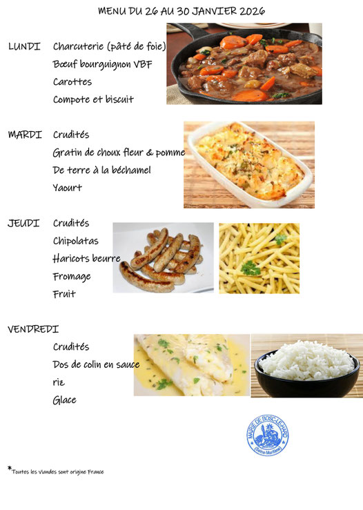 MENU CANTINE