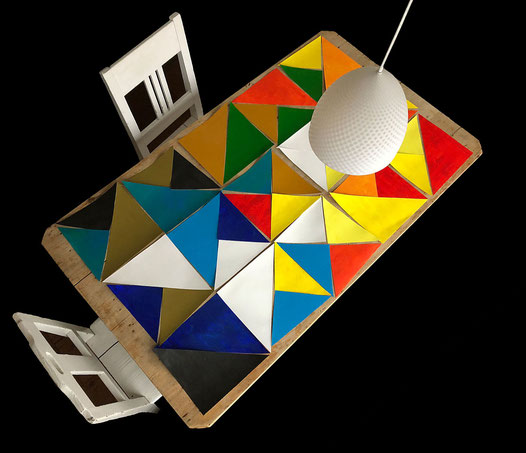 Farbstudien Ölbild Spachteltechnik Kombination Kunst Möbel